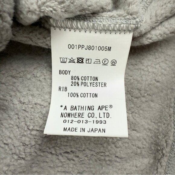 Bape A Bathing Ape Men's Size XL Ape Head One Point Pullover "Grey" 1J80 114 005 - Picture 14 of 16